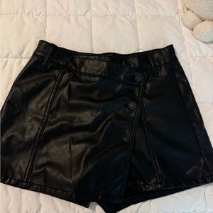 Black Faux Leather Mini Skirt